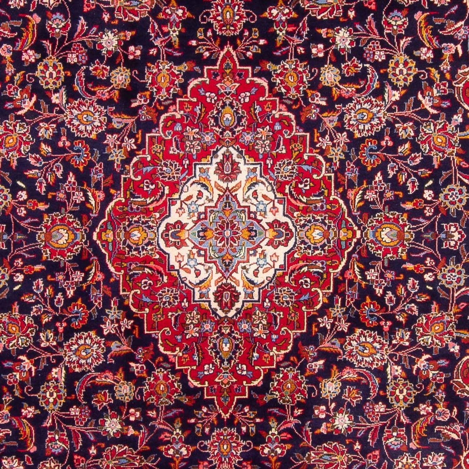 Alfombra persa - Keshan - 353 x 246 cm - azul oscuro