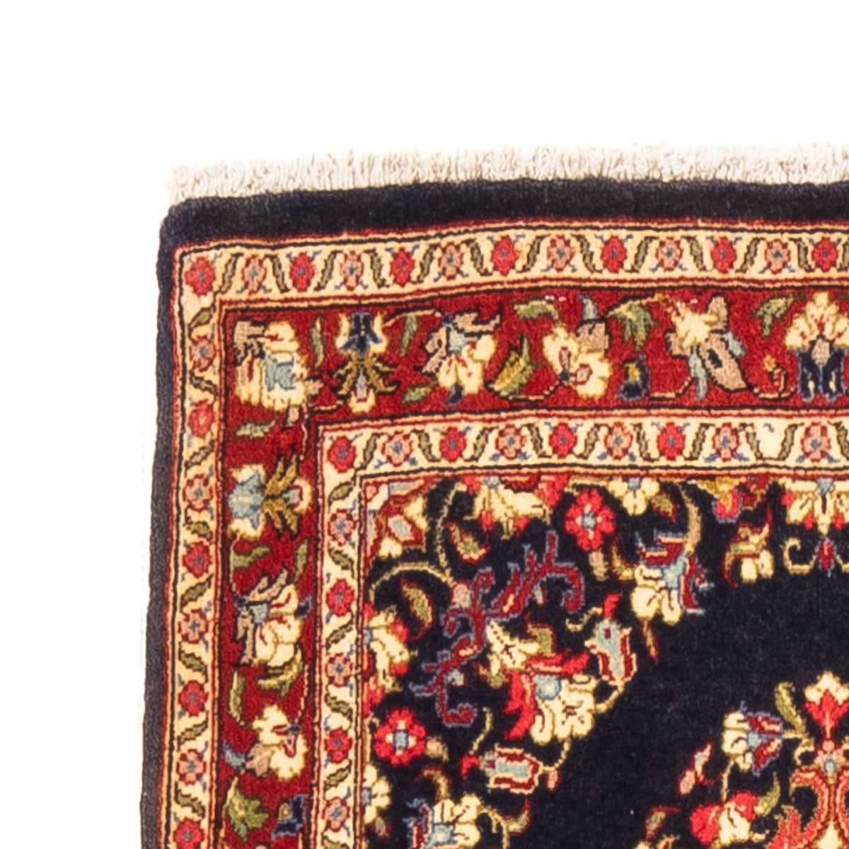 Alfombra de pasillo Alfombra persa - Ghom - 217 x 63 cm - azul oscuro