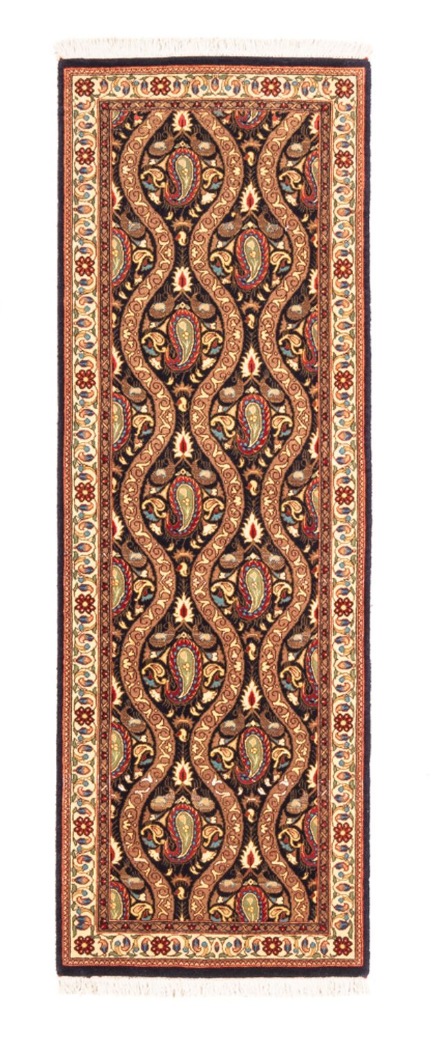 Alfombra de pasillo Alfombra persa - Ghom - 160 x 53 cm - azul oscuro