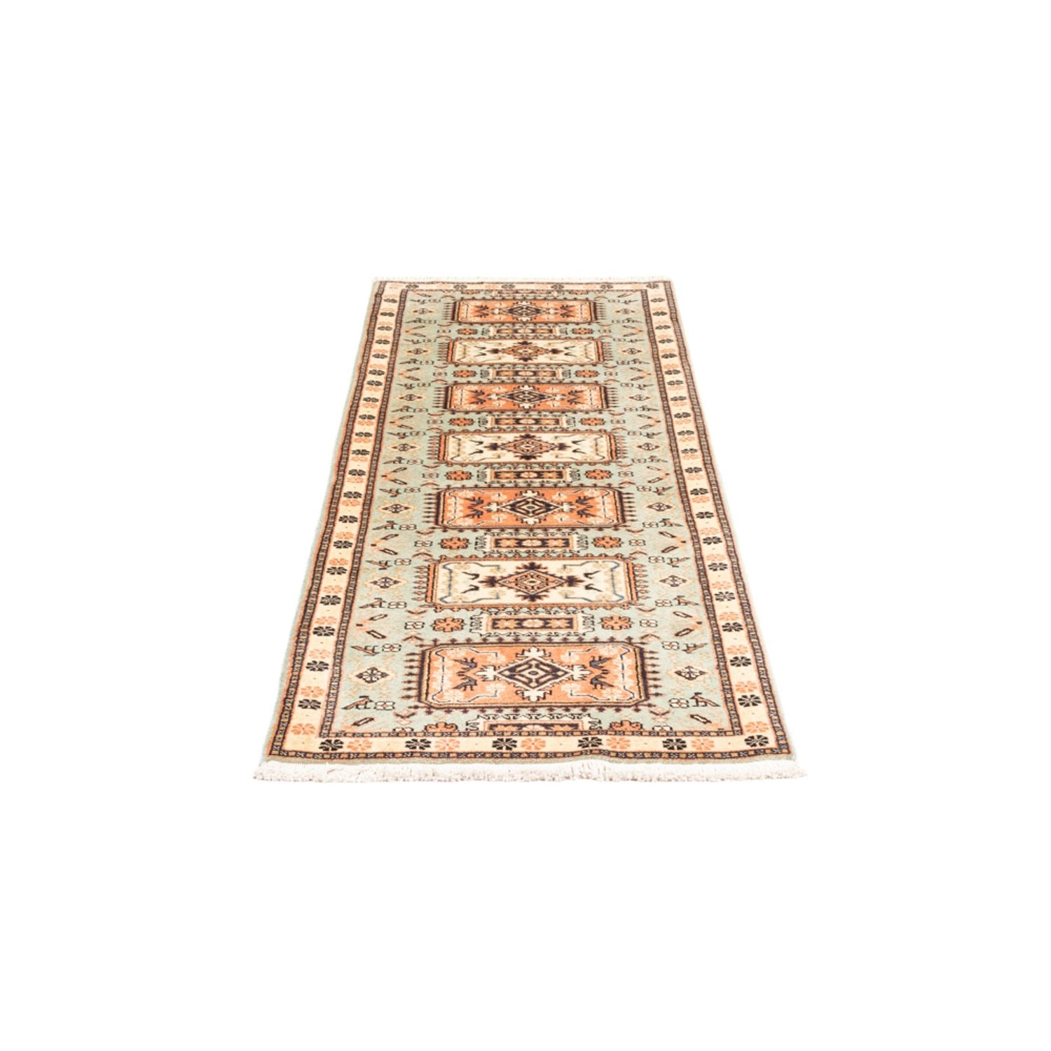 Alfombra de pasillo Alfombra persa - Nómada - 188 x 66 cm - verde claro