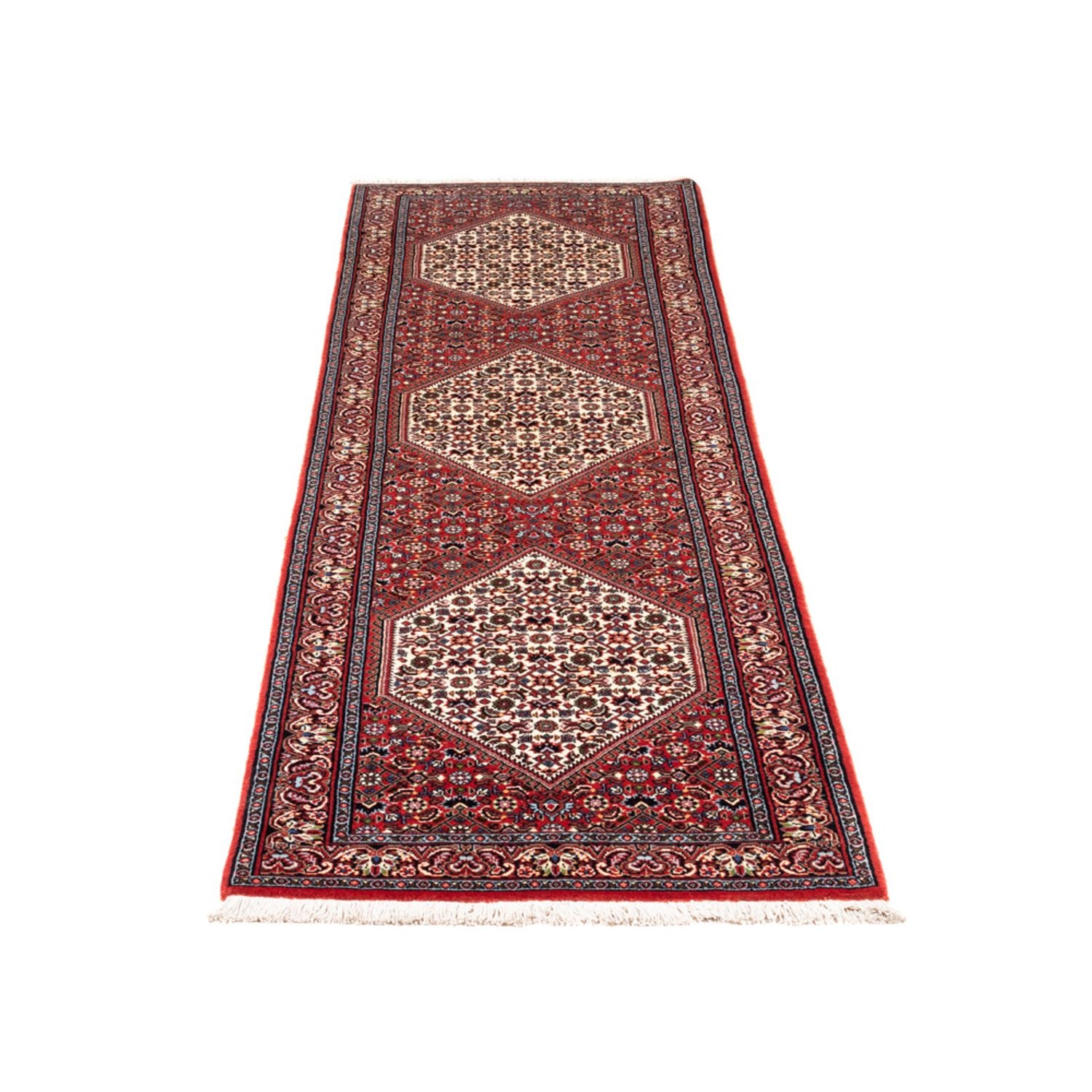Alfombra de pasillo Alfombra persa - Bidjar - 228 x 61 cm - rojo