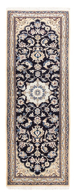Alfombra de pasillo Alfombra persa - Nain - 190 x 68 cm - azul oscuro