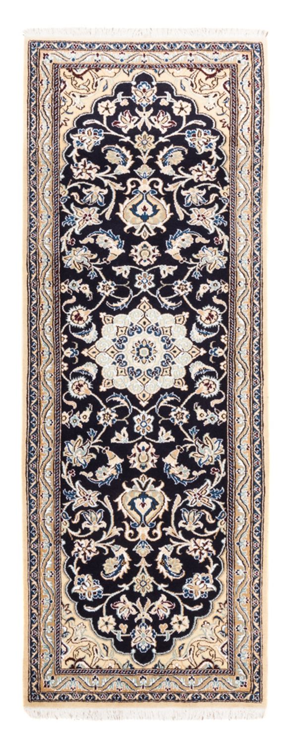 Alfombra de pasillo Alfombra persa - Nain - 190 x 68 cm - azul oscuro