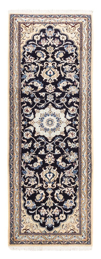 Alfombra de pasillo Alfombra persa - Nain - 190 x 68 cm - azul oscuro