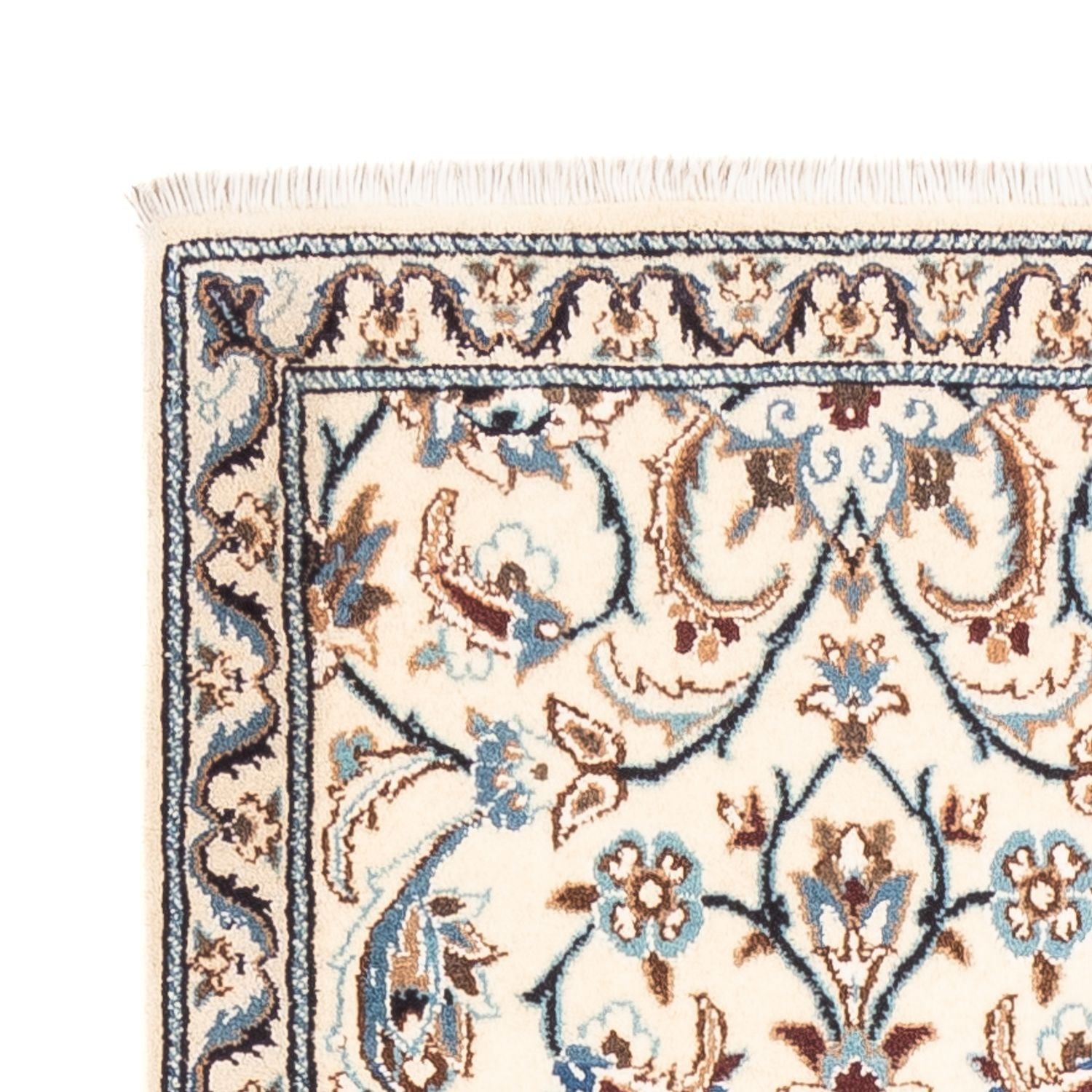 Alfombra de pasillo Alfombra persa - Nain - 201 x 61 cm - crema