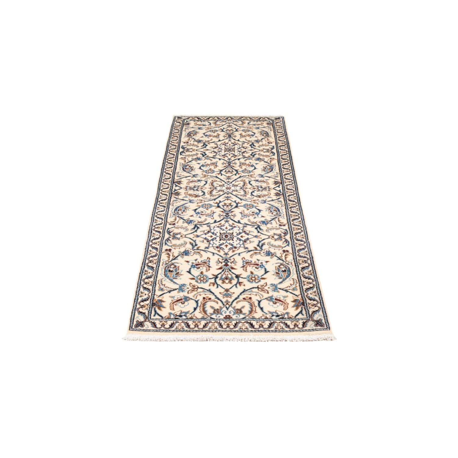 Alfombra de pasillo Alfombra persa - Nain - 201 x 61 cm - crema