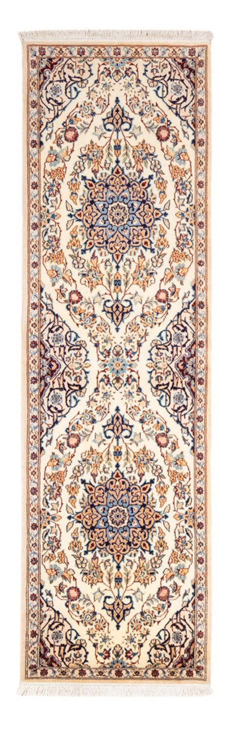 Alfombra de pasillo Alfombra Persa - Nain - Real - 212 x 60 cm - crema