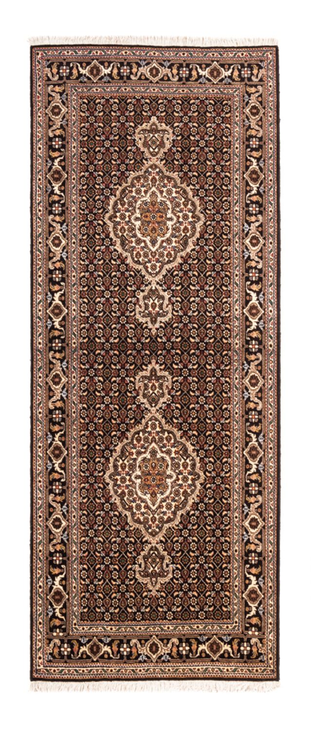 Alfombra de pasillo Alfombra Persa - Tabriz - Real - 195 x 76 cm - azul oscuro
