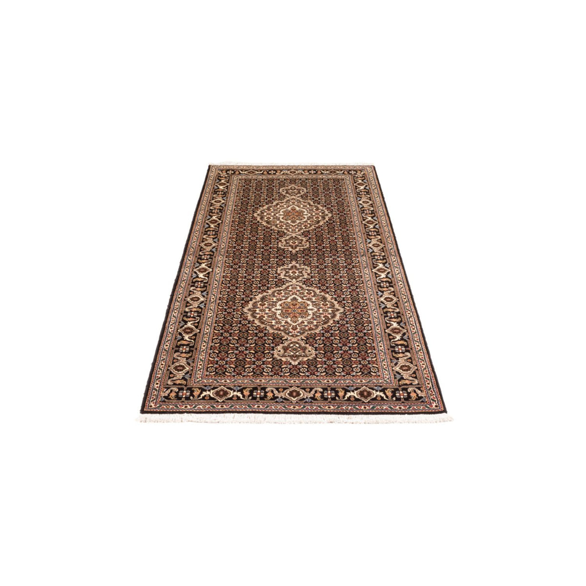 Alfombra de pasillo Alfombra Persa - Tabriz - Real - 195 x 76 cm - azul oscuro