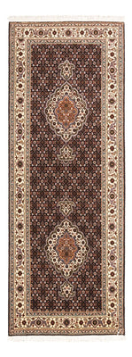 Alfombra de pasillo Alfombra Persa - Tabriz - Real - 195 x 75 cm - azul oscuro