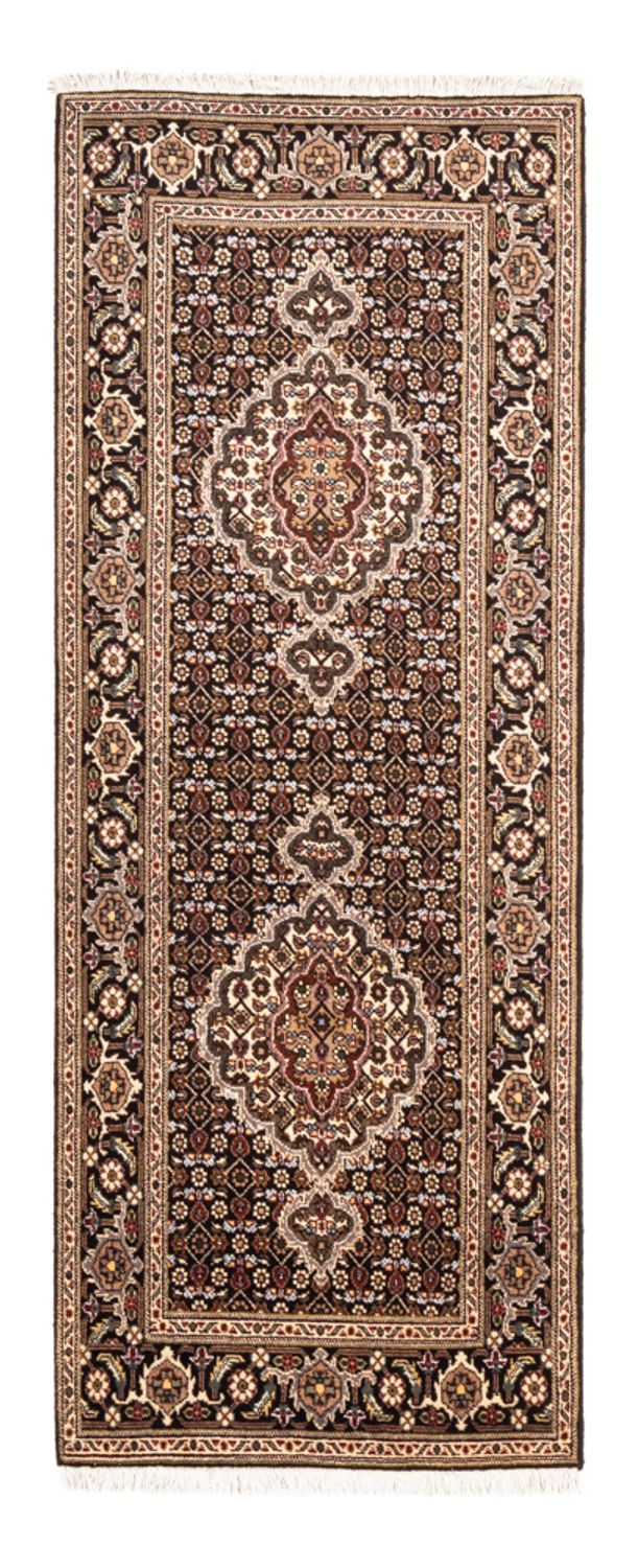 Alfombra de pasillo Alfombra Persa - Tabriz - Real - 196 x 75 cm - azul oscuro