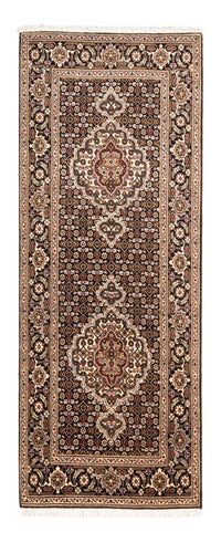 Alfombra de pasillo Alfombra Persa - Tabriz - Real - 196 x 75 cm - azul oscuro