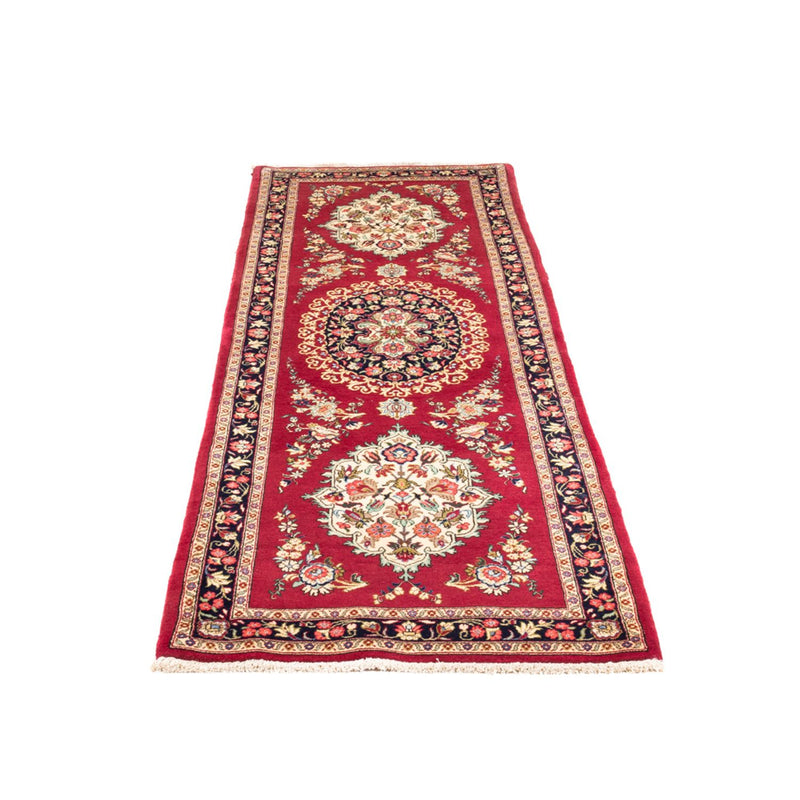 Alfombra de pasillo Alfombra persa - Ghom - 215 x 65 cm - rojo