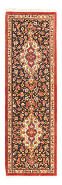 Alfombra de pasillo Alfombra persa - Ghom - 203 x 65 cm - azul oscuro