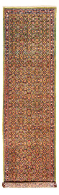 Alfombra de pasillo Alfombra Persa - Tabriz - Real - 377 x 100 cm - verde claro