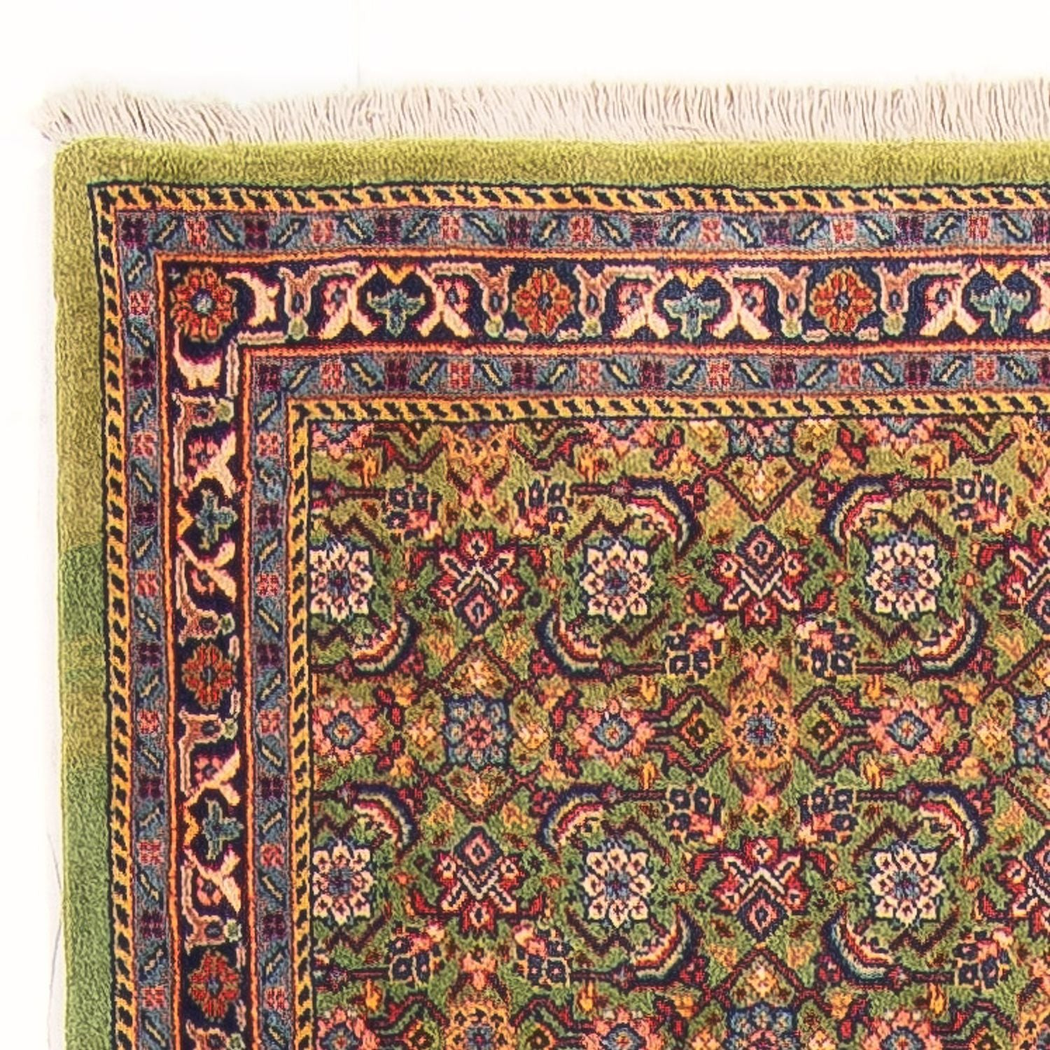 Alfombra de pasillo Alfombra Persa - Tabriz - Real - 377 x 100 cm - verde claro