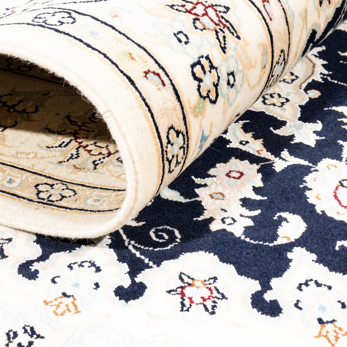 Alfombra Persa - Nain - Prima - 183 x 119 cm - azul oscuro