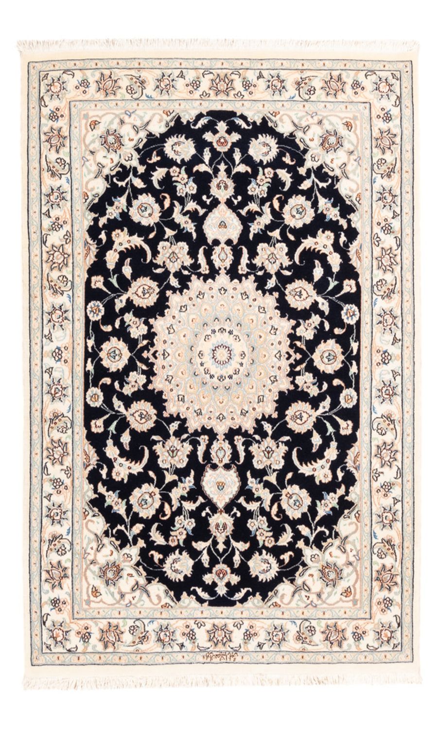 Alfombra Persa - Nain - Prima - 159 x 105 cm - azul oscuro