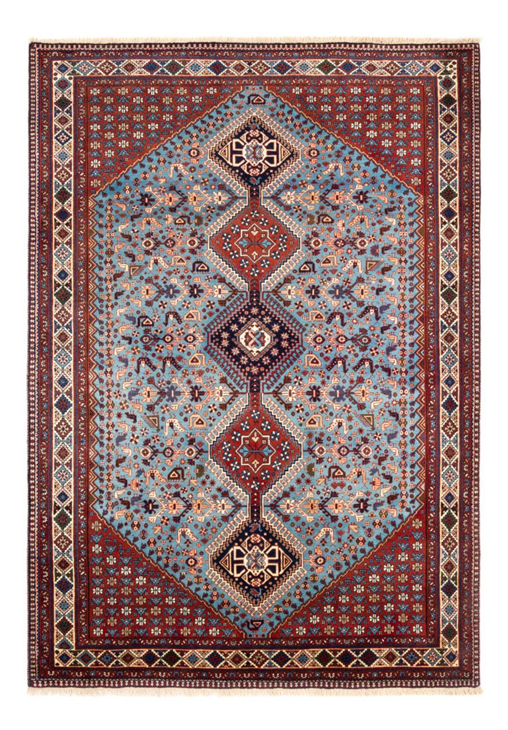Alfombra persa - Nómada - 253 x 172 cm - azul claro