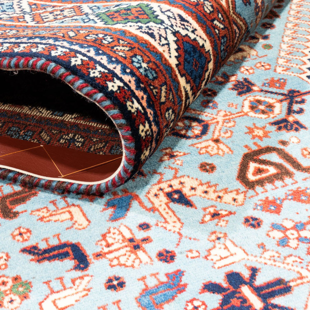 Alfombra persa - Nómada - 253 x 172 cm - azul claro