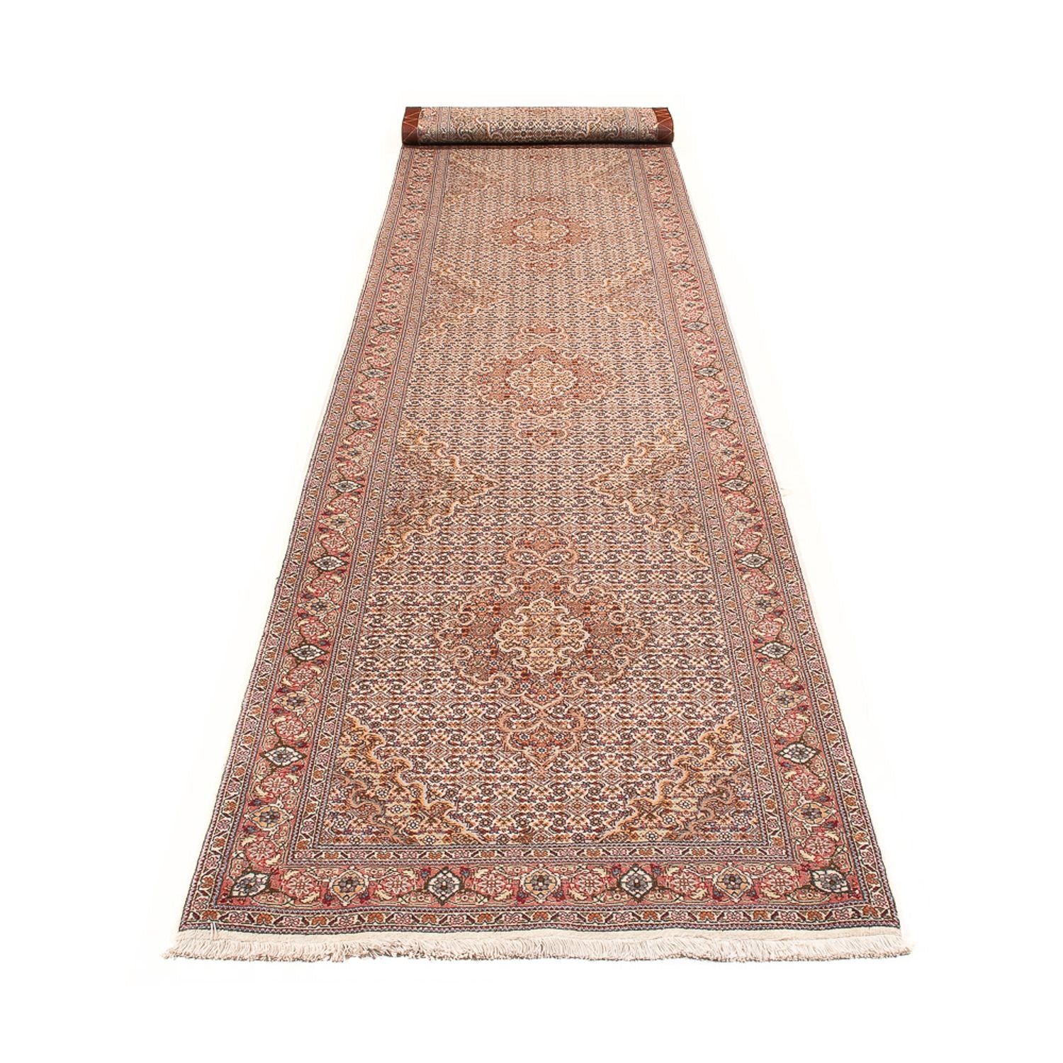 Alfombra de pasillo Alfombra Persa - Tabriz - Real - 407 x 78 cm - beige