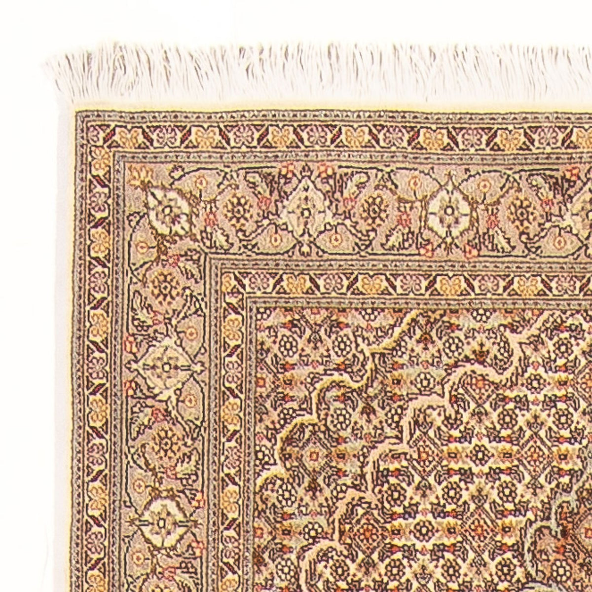 Alfombra de pasillo Alfombra Persa - Tabriz - Real - 393 x 80 cm - beige