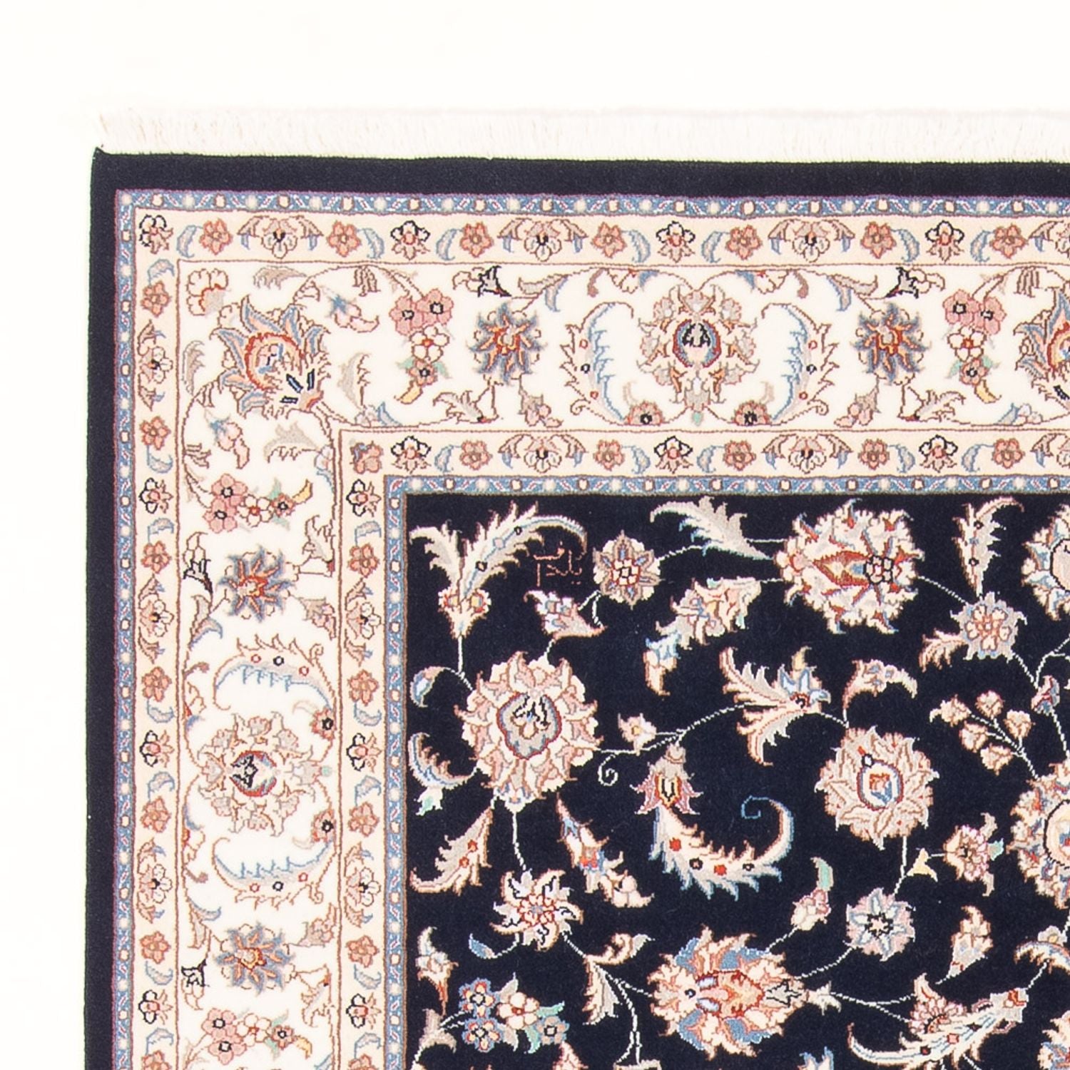 Alfombra Persa - Tabriz - Real - 200 x 150 cm - azul oscuro