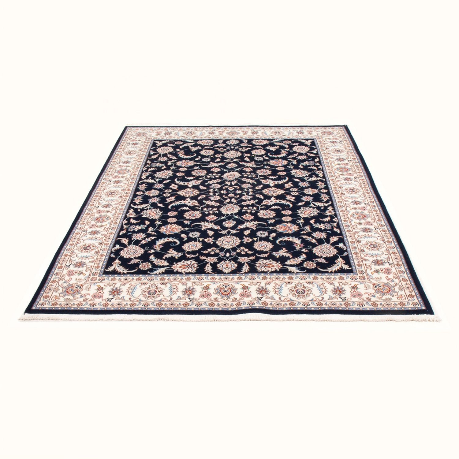 Alfombra Persa - Tabriz - Real - 200 x 150 cm - azul oscuro