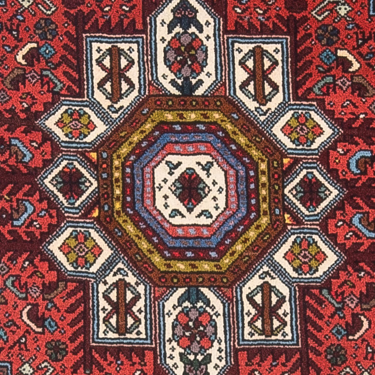 Alfombra persa - Nómada - 129 x 70 cm - rojo