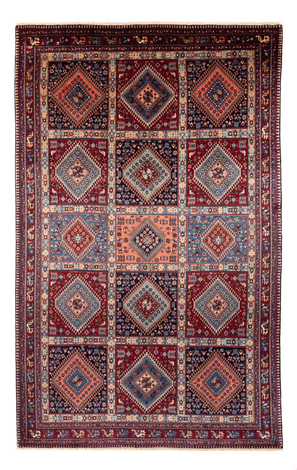 Alfombra persa - Nómada - 311 x 200 cm - rojo oscuro