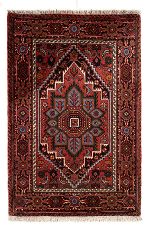 Alfombra persa - Nómada - 89 x 60 cm - rojo