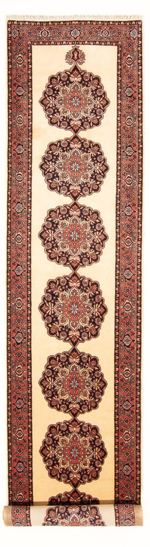 Alfombra de pasillo Alfombra persa - Bidjar - 390 x 90 cm - beige