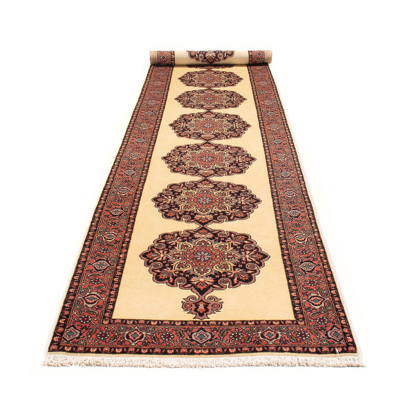 Alfombra de pasillo Alfombra persa - Bidjar - 390 x 90 cm - beige
