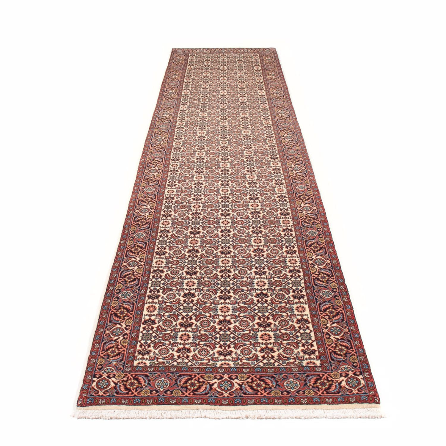Alfombra de pasillo Alfombra persa - Bidjar - 398 x 85 cm - beige
