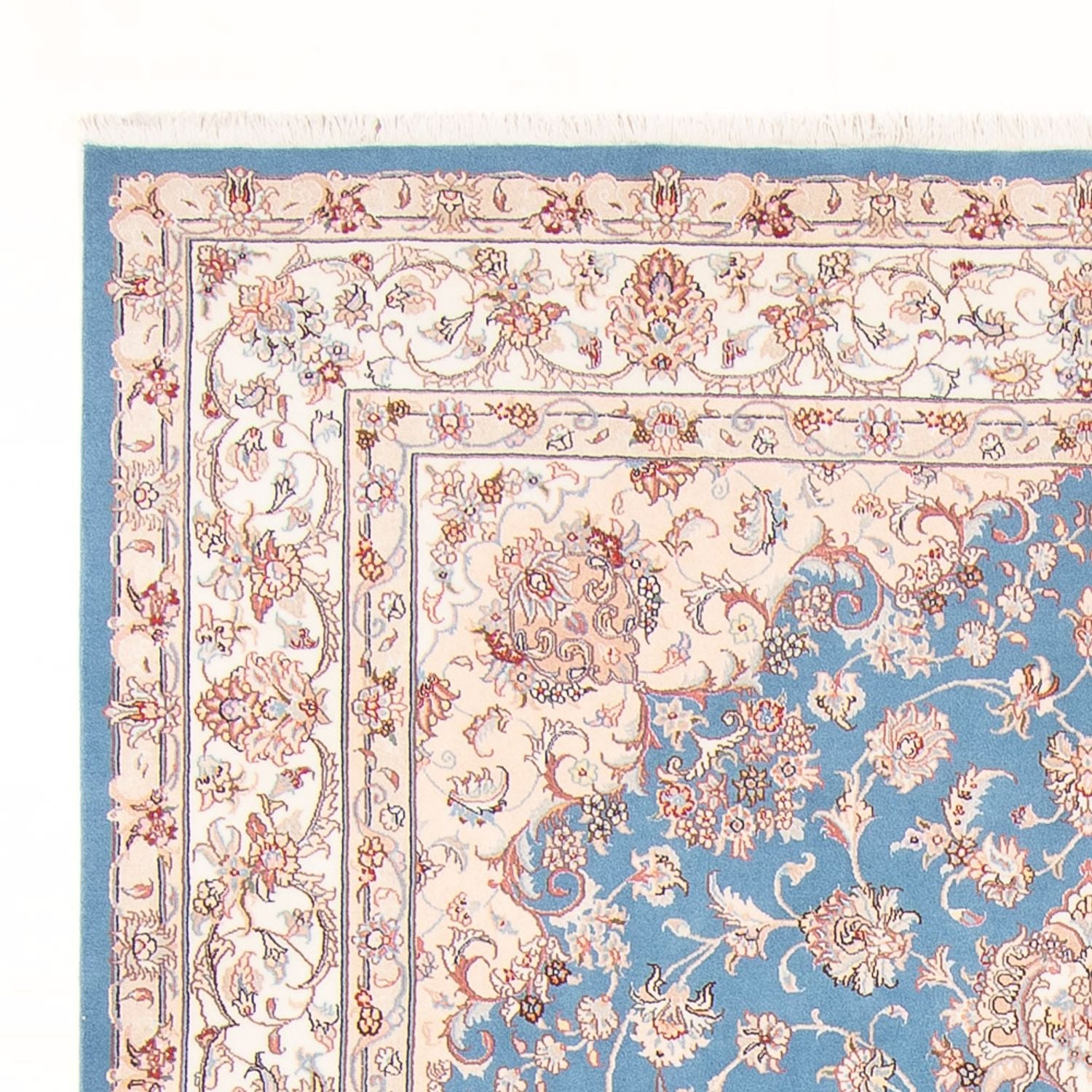Alfombra Persa - Tabriz - Real - 298 x 197 cm - azul claro