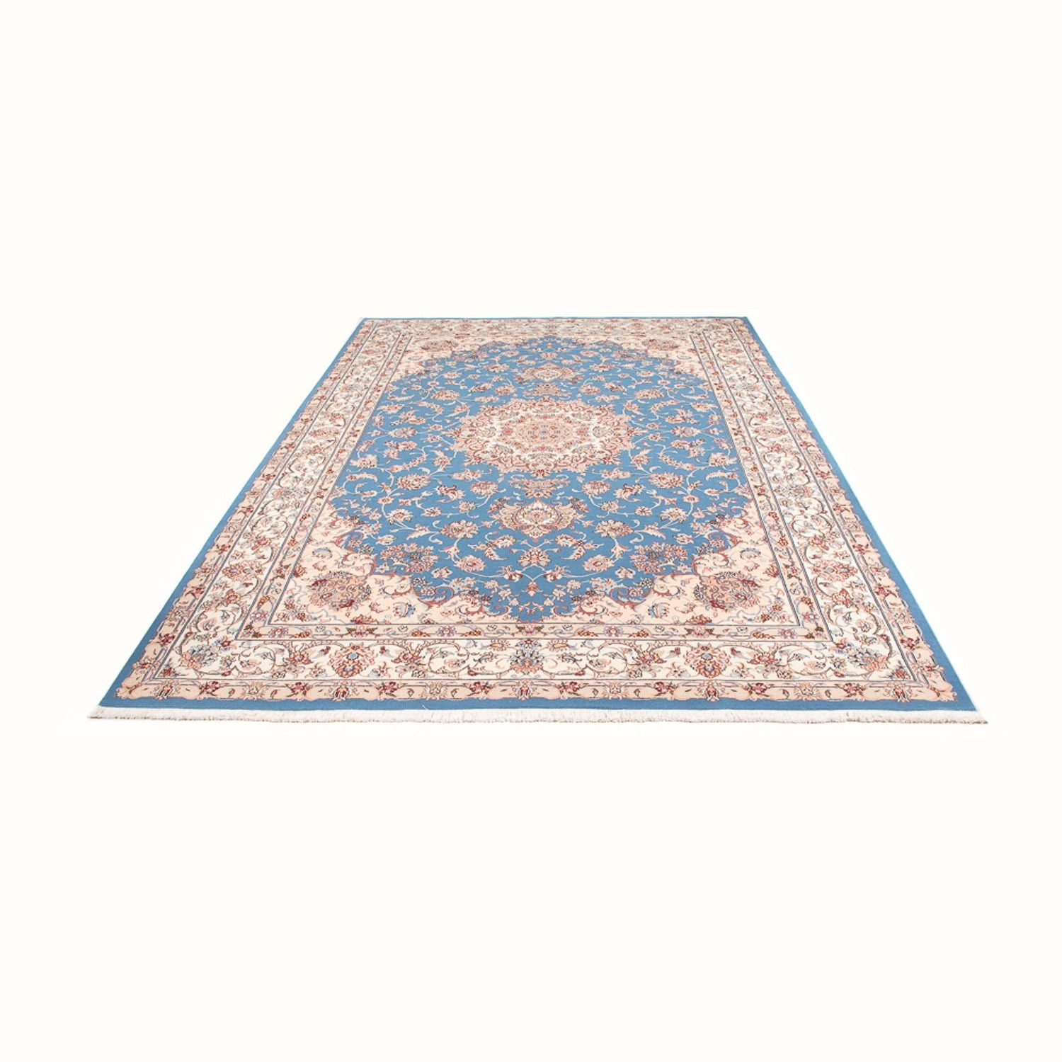 Alfombra Persa - Tabriz - Real - 298 x 197 cm - azul claro