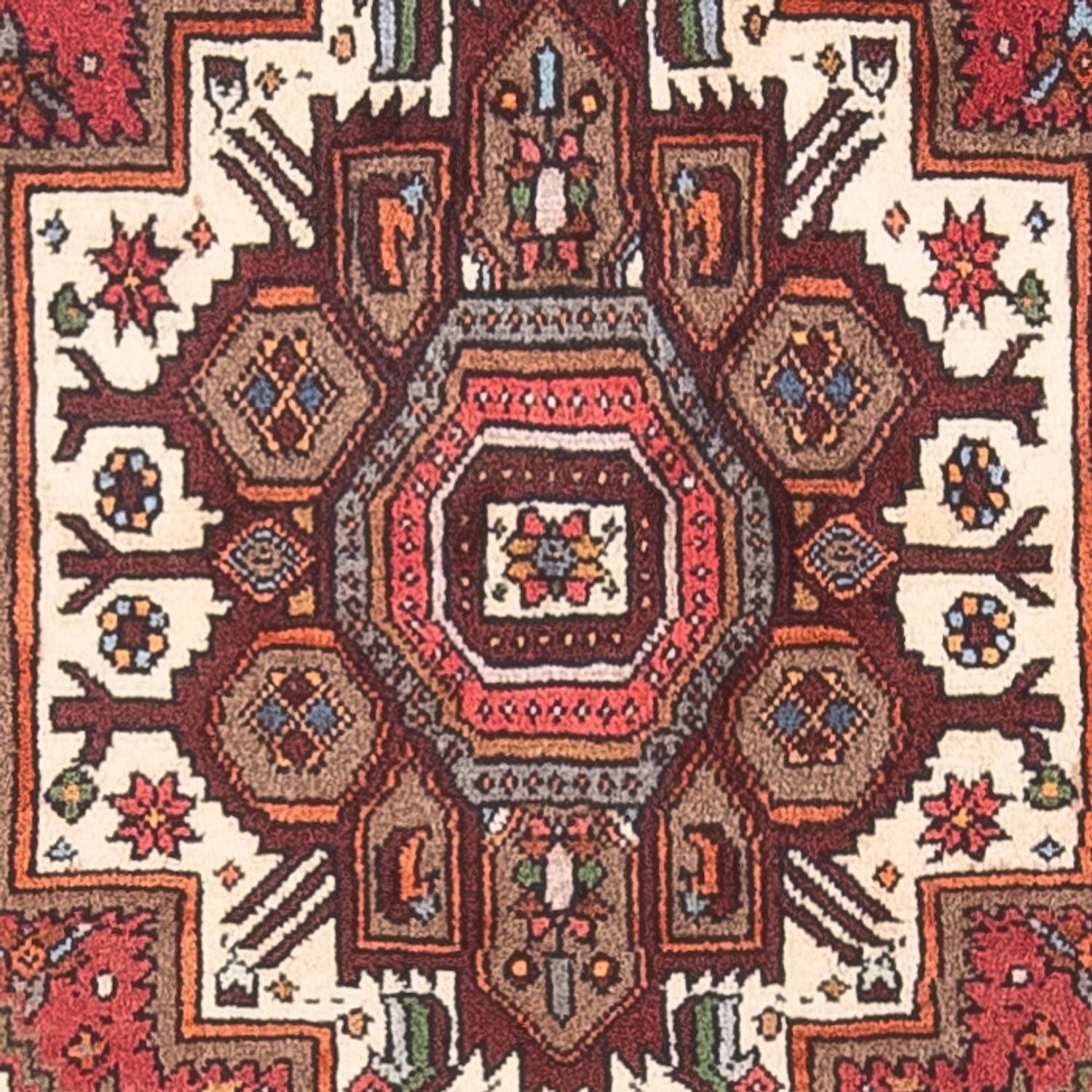 Alfombra persa - Nómada - 123 x 80 cm - crema