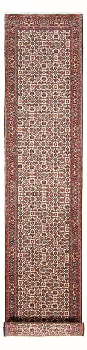 Alfombra de pasillo Alfombra persa - Bidjar - 397 x 85 cm - crema