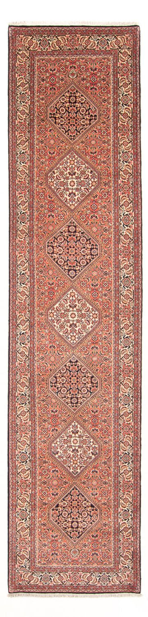 Alfombra de pasillo Alfombra persa - Bidjar - 381 x 89 cm - rojo