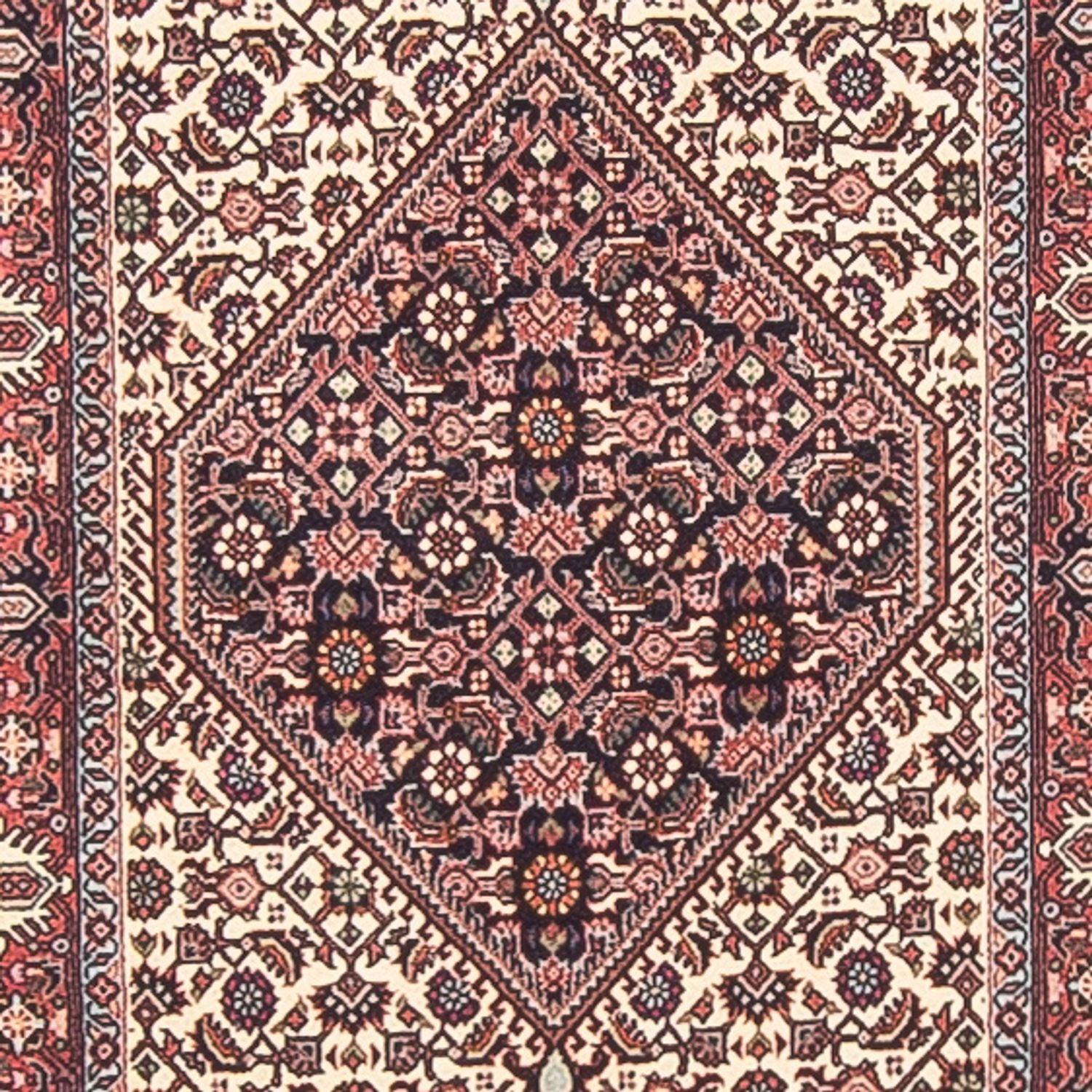 Alfombra de pasillo Alfombra persa - Bidjar - 410 x 67 cm - crema
