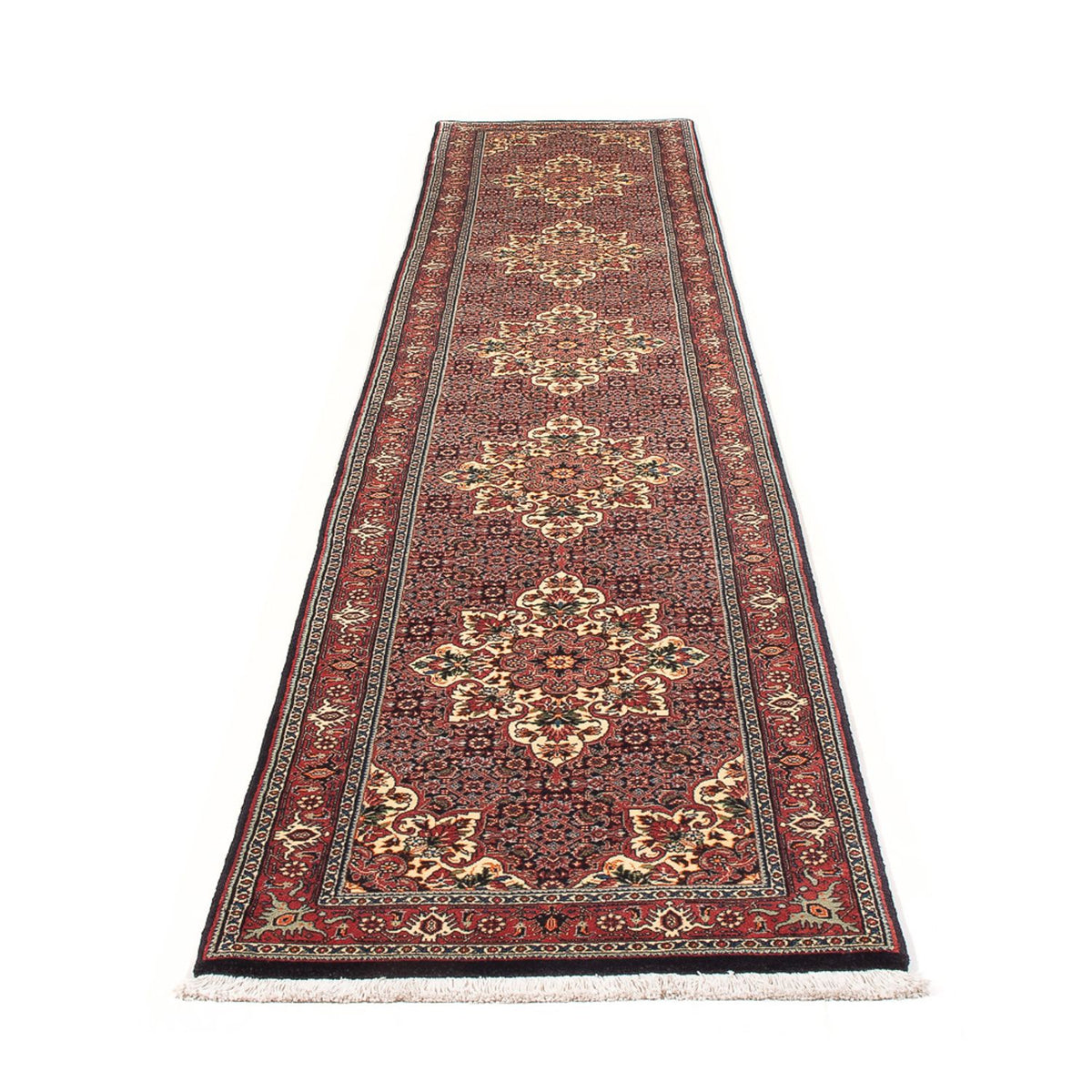 Alfombra de pasillo Alfombra persa - Bidjar - 357 x 70 cm - azul oscuro