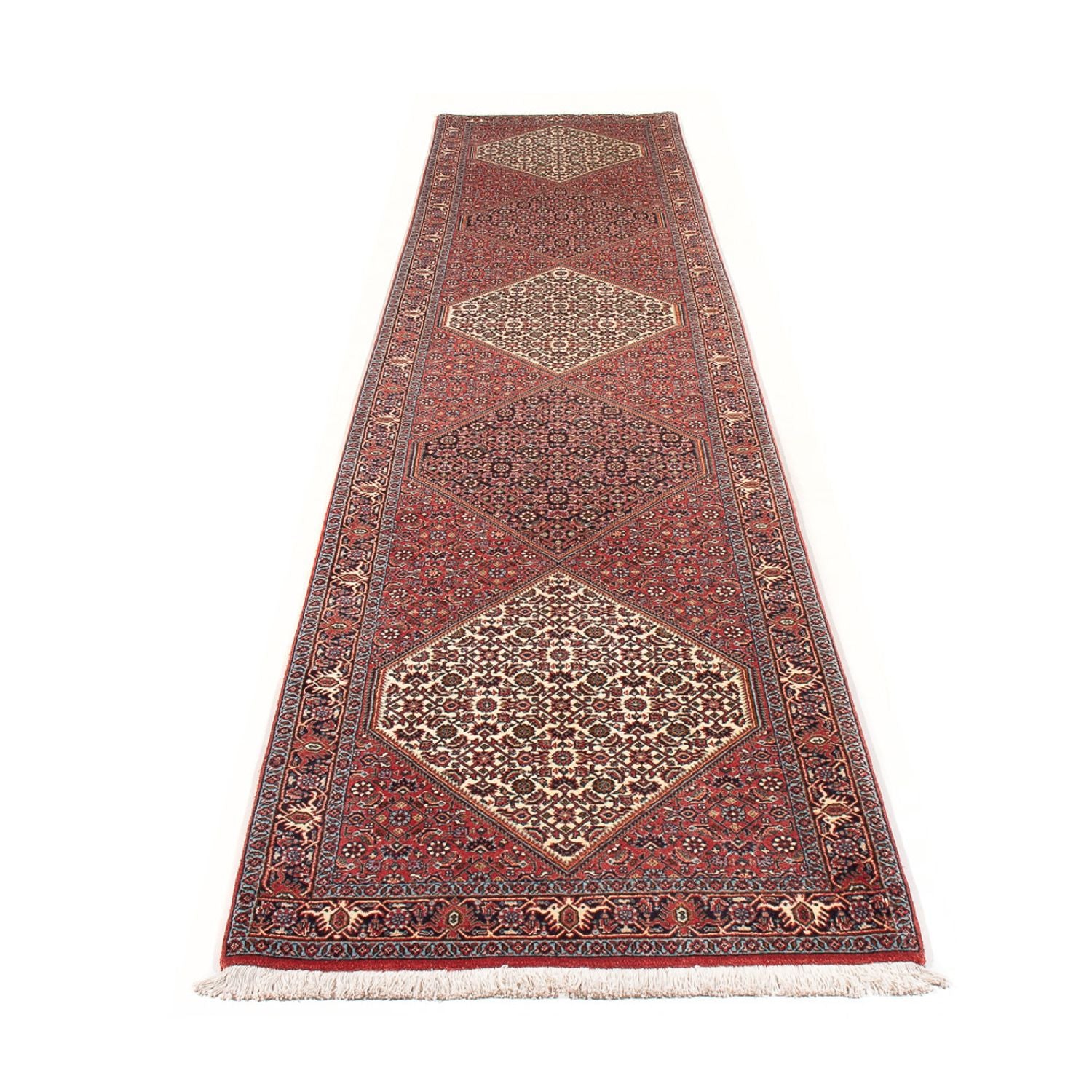 Alfombra de pasillo Alfombra persa - Bidjar - 384 x 77 cm - rojo