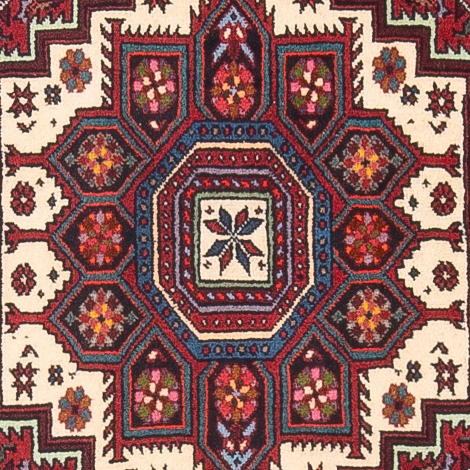 Alfombra persa - Nómada - 123 x 86 cm - crema