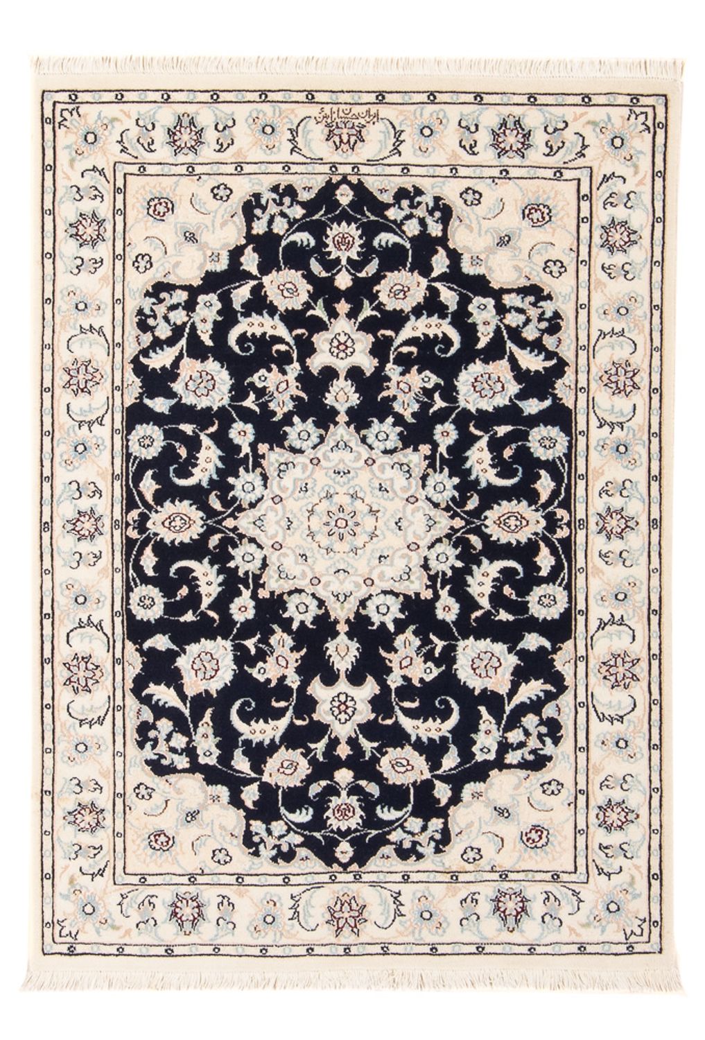 Alfombra Persa - Nain - Prima - 123 x 80 cm - azul oscuro