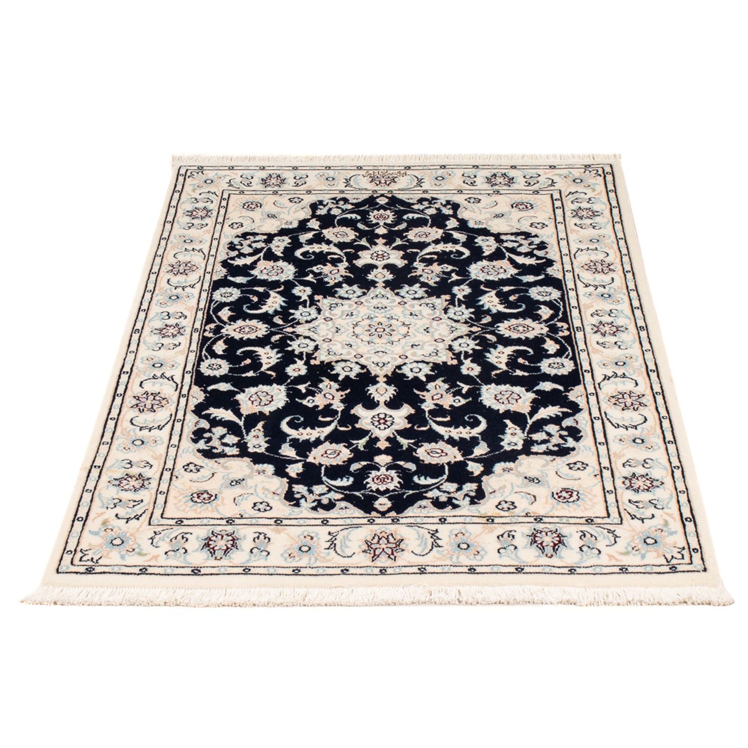 Alfombra Persa - Nain - Prima - 123 x 80 cm - azul oscuro