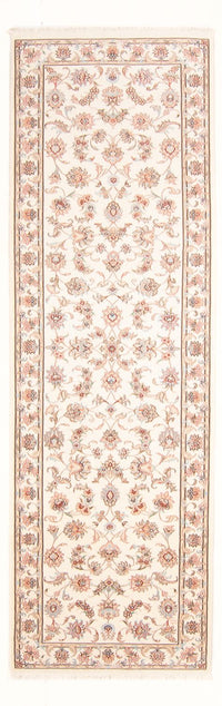 Alfombra de pasillo Alfombra Persa - Tabriz - Real - 294 x 89 cm - crema