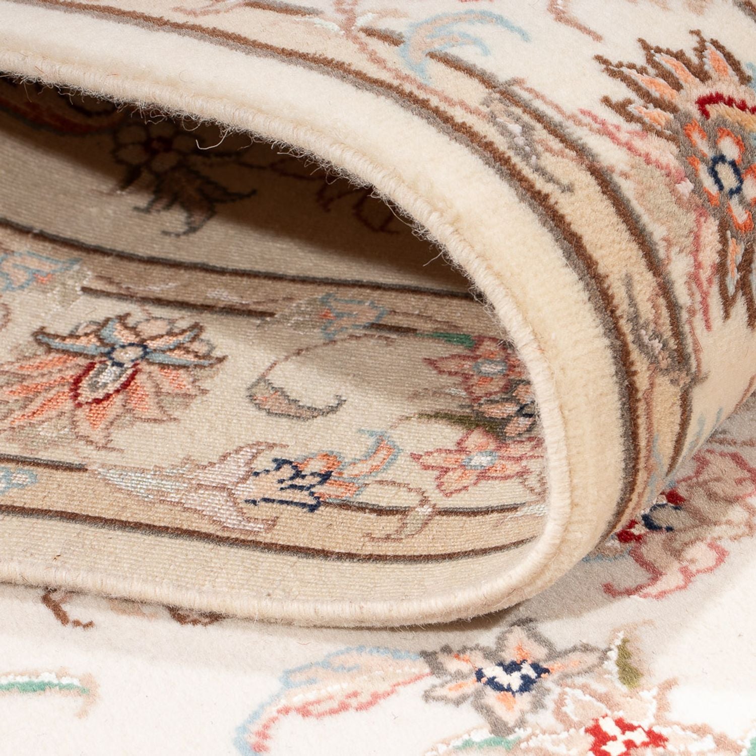 Alfombra de pasillo Alfombra Persa - Tabriz - Real - 294 x 89 cm - crema