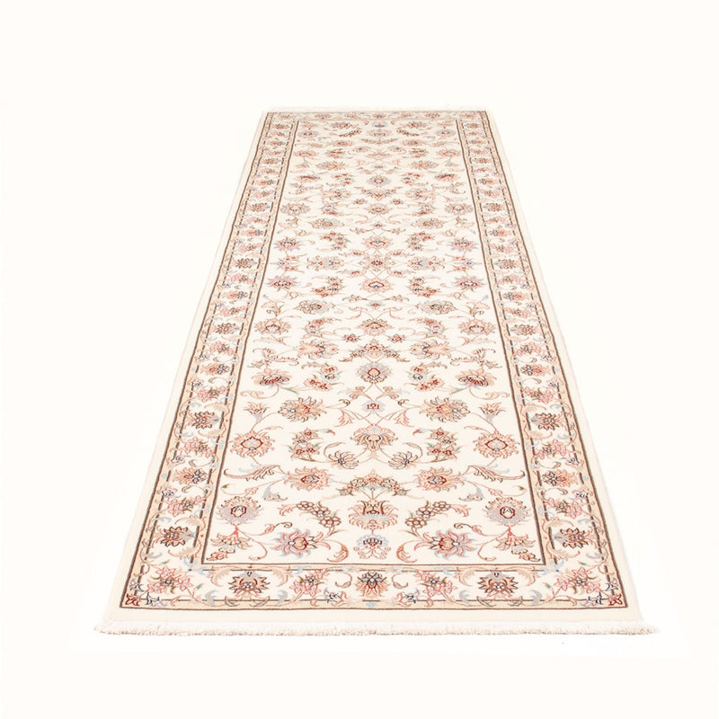 Alfombra de pasillo Alfombra Persa - Tabriz - Real - 294 x 89 cm - crema