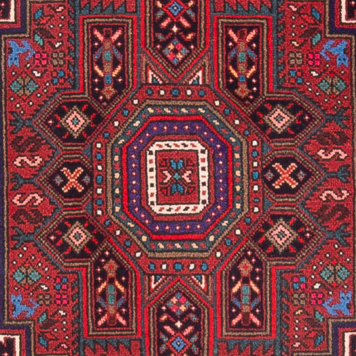 Alfombra persa - Nómada - 123 x 76 cm - rojo