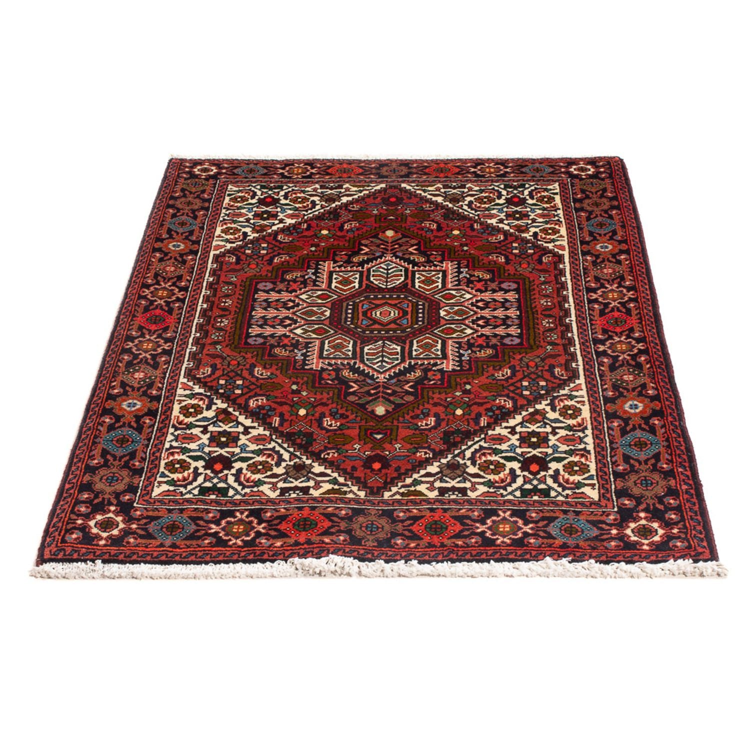 Alfombra persa - Nómada - 124 x 77 cm - rojo oscuro